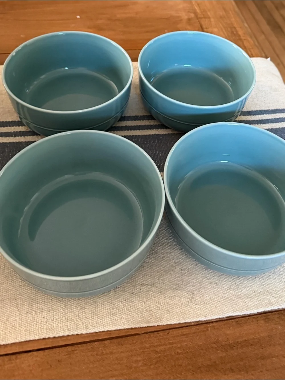 Crate & Barrel HUE Blue 6” Cereal Bowls Set of 4 Aaron Probyn Discontinued